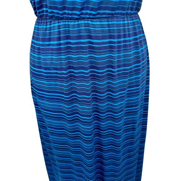 Lauren Conrad Womens Blue Striped Racerback Maxi Dress Size Small Casual Resort - Picture 5 of 12